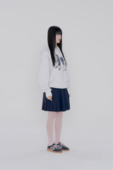 RIBBON LOGO HOODIE - LIGHT GRAY