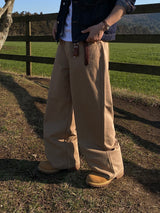 cord wide cotton pants 4C