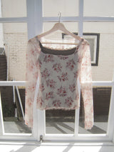 Leman Flower Sheer Long-Sleeve T-Shirt