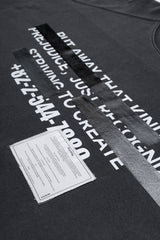BBD ヒデンスローガンピグメントロングTシャツ（チャコール）
