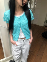 Meku Knit Short-Sleeve Cardigan