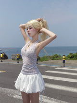dot halter sleeveless