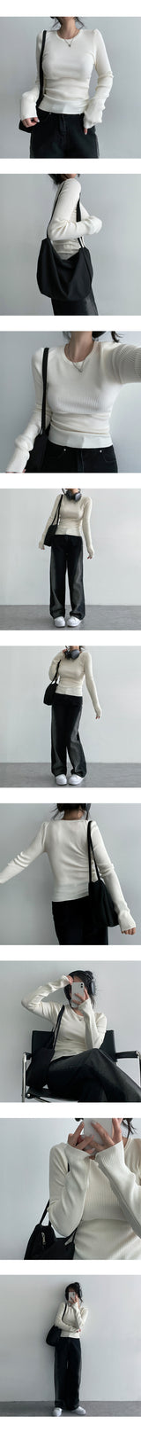 [S-XL] Nug Black Gradation Slit Wide Denim Pants (1 color)