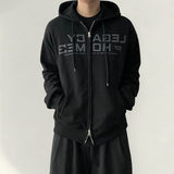 Legacy lettering overfit two-way hood zip-up