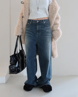 Abel dark blue long wide jeans