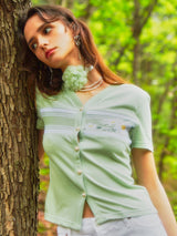 Flower Button T-Shirt