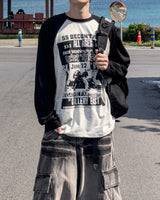 Poster Color Block Raglan Long Sleeve