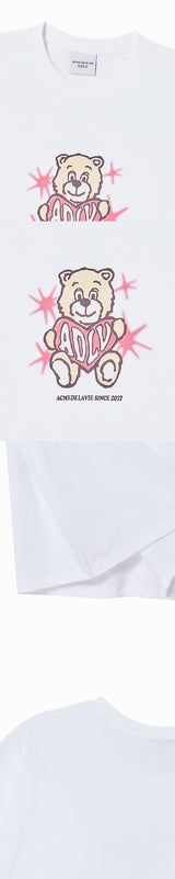 25FW WOMAN AC BEAR HEART SHORT SLEEVE WHITE