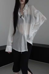 see-through overfit twinkle shirt (4color)