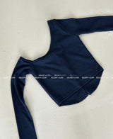 shoulder unbalanced ribbed cardigan