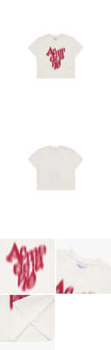 [24SS] BLUR LOGO CROP SHORT SLEEVE T-SHIRT CREAM