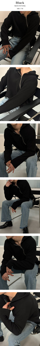 [Unisex] Side zipper hood knit sleeves(3color)