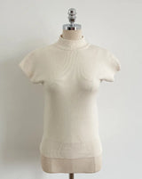 Rosley Half Neck Cap-Sleeve Knit