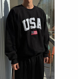 NOCELCOZY Applique USA Oversized Fit Sweatshirt 2 colors