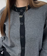 Pedin Striped Crop Cardigan