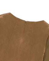 グロッシーフリルトップス _ BROWN