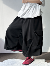 HIP LONG POCKET PARACHUTE CARGO BERMUDA 🤎🩶🖤🤍4COLOR