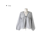 Anna Stripe Lace Frill Layered Blouse