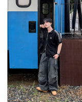 DRASLOW TRACK WIDE DENIM PANTS