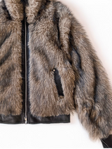 [F/W] High neck leather fur jumper(2color)