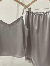satin lace top