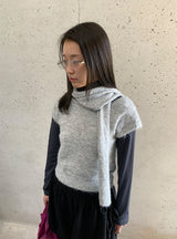 ニップドヘアリーマフラー半袖ニット