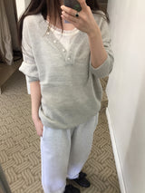 ベナラージVネックボタンニット (5c)