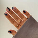 Glam Minimal Line Stone 925 Silver + 14k gold platingAdjustable Size Ring R037-01G