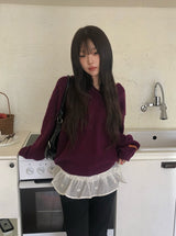 Nuan Daily V-Neck Label Loose Fit Knit