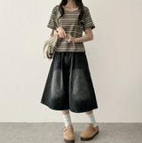 Meli Pintuck Denim Bermuda Shorts [Short & Long Selection*]