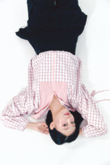 Check Ribbon Wind Breaker Pink
