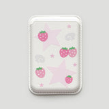 [Macsafe] Star Strawberry MagSafe Leather Card Wallet