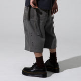 XP282 Square Jacquard Bermuda Denim Pants (DEEP GRAY)