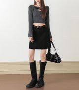 Brown Suede-Touch A-Line Pocket Skirt