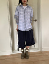 Rimu Summer Loose-Fit See-Through Check Shirt
