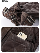 Warm Classic Leather Half Quilting Jacket