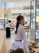 ストライププリーツミニスカパン