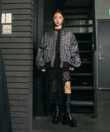 UNISEX オーバーサイズチェックブルゾン