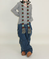 Zelda Double Pocket String Wide Denim Pants