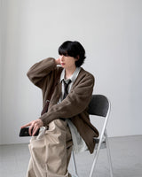 Art V-neck Balloon Cardigan