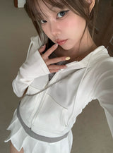 [Skirt Pants] Mendy Button Pleats Mini Skirt