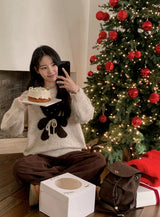 #Teddy Bear Ribbon Loose Knit (3color)