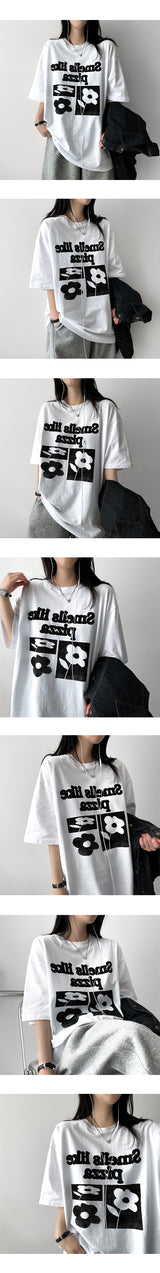 バード オーバーサイズ フィット フラワー ショートスリーブ Tシャツ