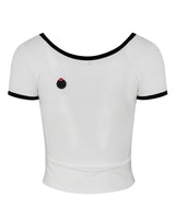 Mwoong コットンジャージースクープTシャツ(ホワイト)