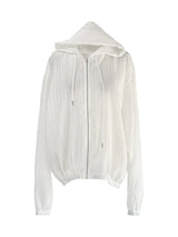 [unisex] summer cool see-through hooded zip-up (2color)