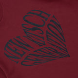 NKG HEART SHORT SLEEVE (BURGUNDY)