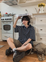 パティストライプドボックスカラーTシャツ
