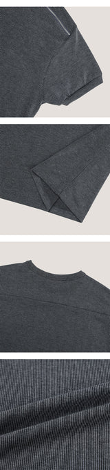 [S/S] サイドジッパーハーフニットTシャツ(3color)