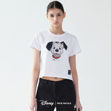 101 DALMATIAN SMILE PRINTING CROP TOP_WHITE