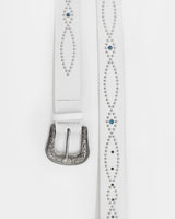 botzn western cubic gemstone stud wide leather belt